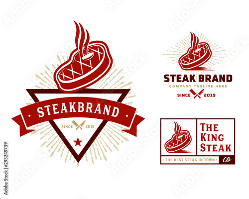 Steak store logo template