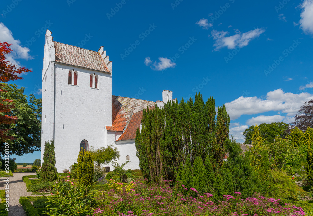 Fototapeta premium Alsted church in Denmark on a summer day