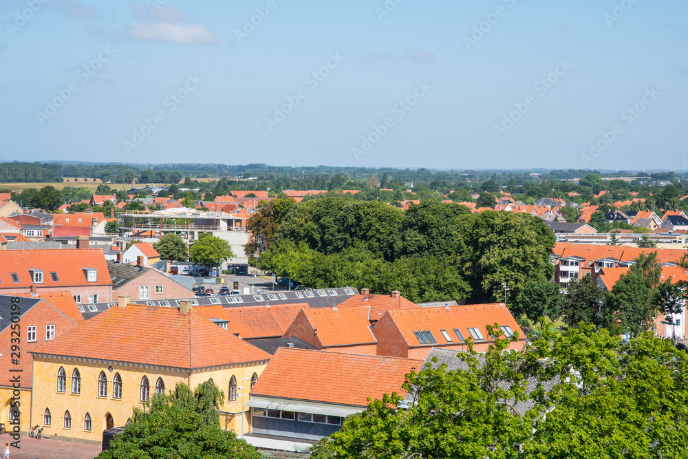 View over city of Vordingborg in Denmark