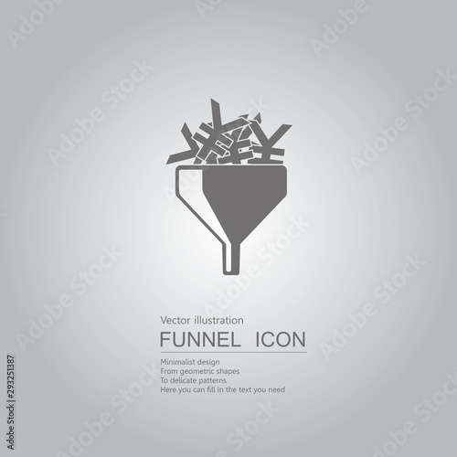 Creative design of the funnel. Isolated on grey background.