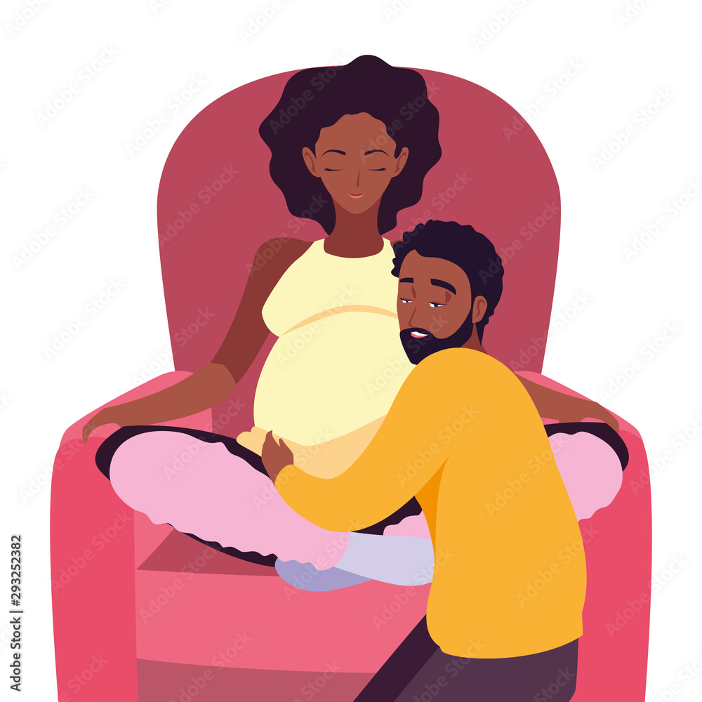 Isolated pregnant woman and man vector design Isolated pregnant woman and man vector design