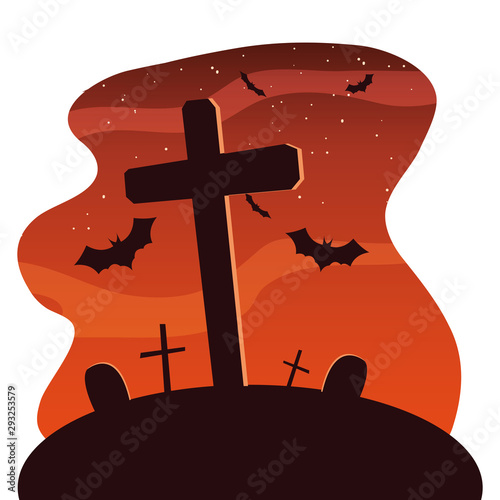 Halloween grave vector design icon