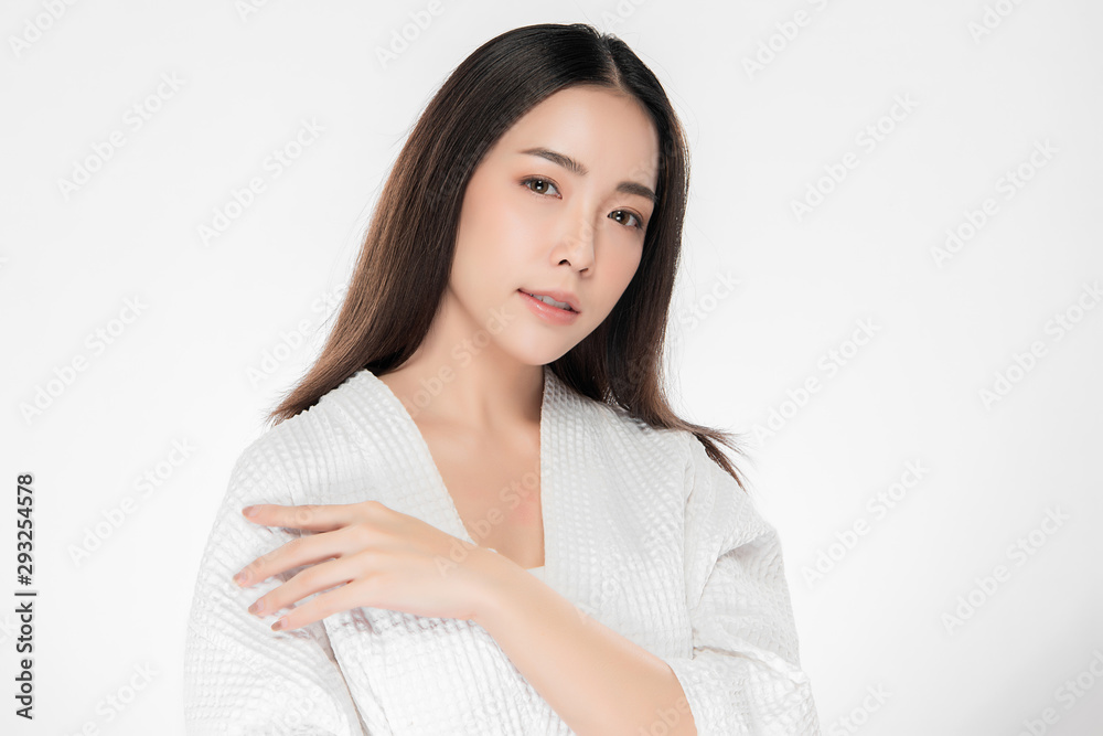 Beautiful Young Asian Woman with Clean Fresh Skin, Beautiful Young Asian Woman with Clean Fresh Skin,