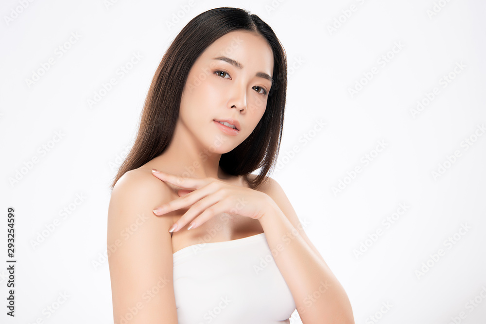 Beautiful Young Asian Woman with Clean Fresh Skin, Beautiful Young Asian Woman with Clean Fresh Skin,