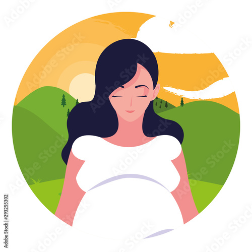 Isolated pregnant woman design icon