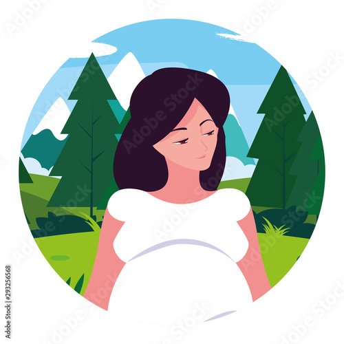 Isolated pregnant woman design icon