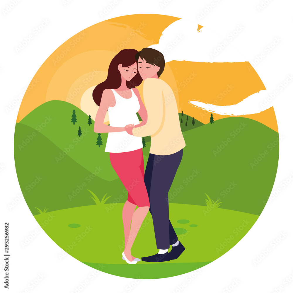 Isolated pregnant woman and man vector design