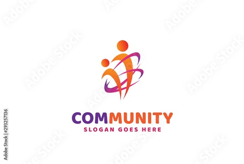 People care fun colorful illustration for health and education logo design
