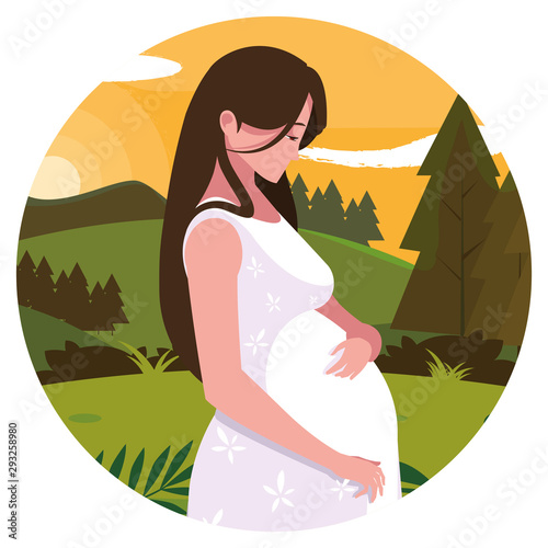 Isolated pregnant woman design icon