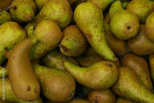 Green pears at a famers market photo