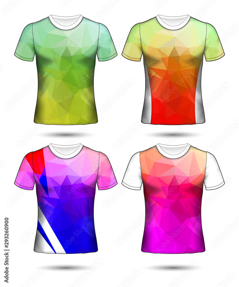 t-shirt templates abstract geometric collection of different colors polygonal mosaic t-shirt templates abstract geometric collection of different colors polygonal mosaic