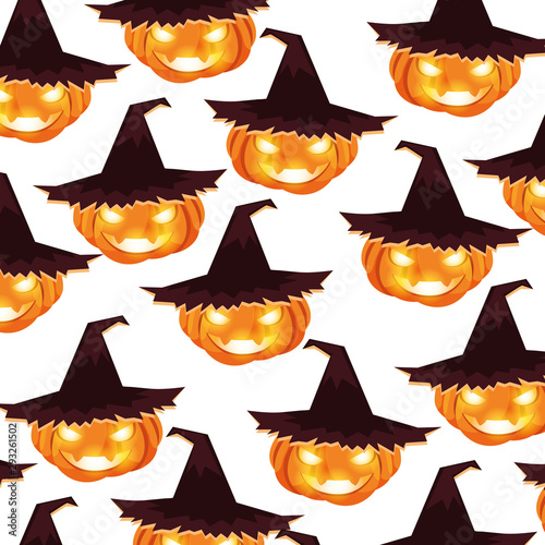 Halloween pumpkins cartoons vector design icon