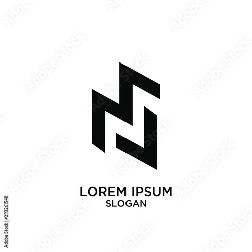 mv letter modern logo icon design vector illustration