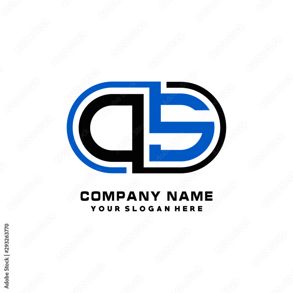 OS initial letters looping linked oval elegant logo blue, black OS initial letters looping linked oval elegant logo blue, black