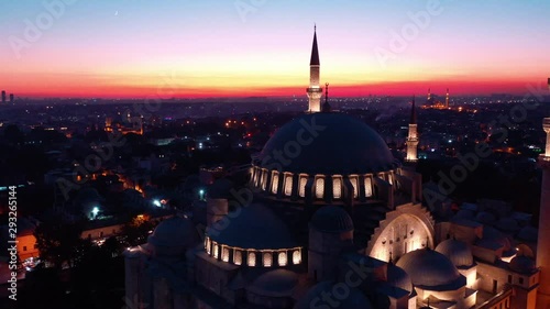 aerial view of the Istanbul and Suleymaniye Mosque photo