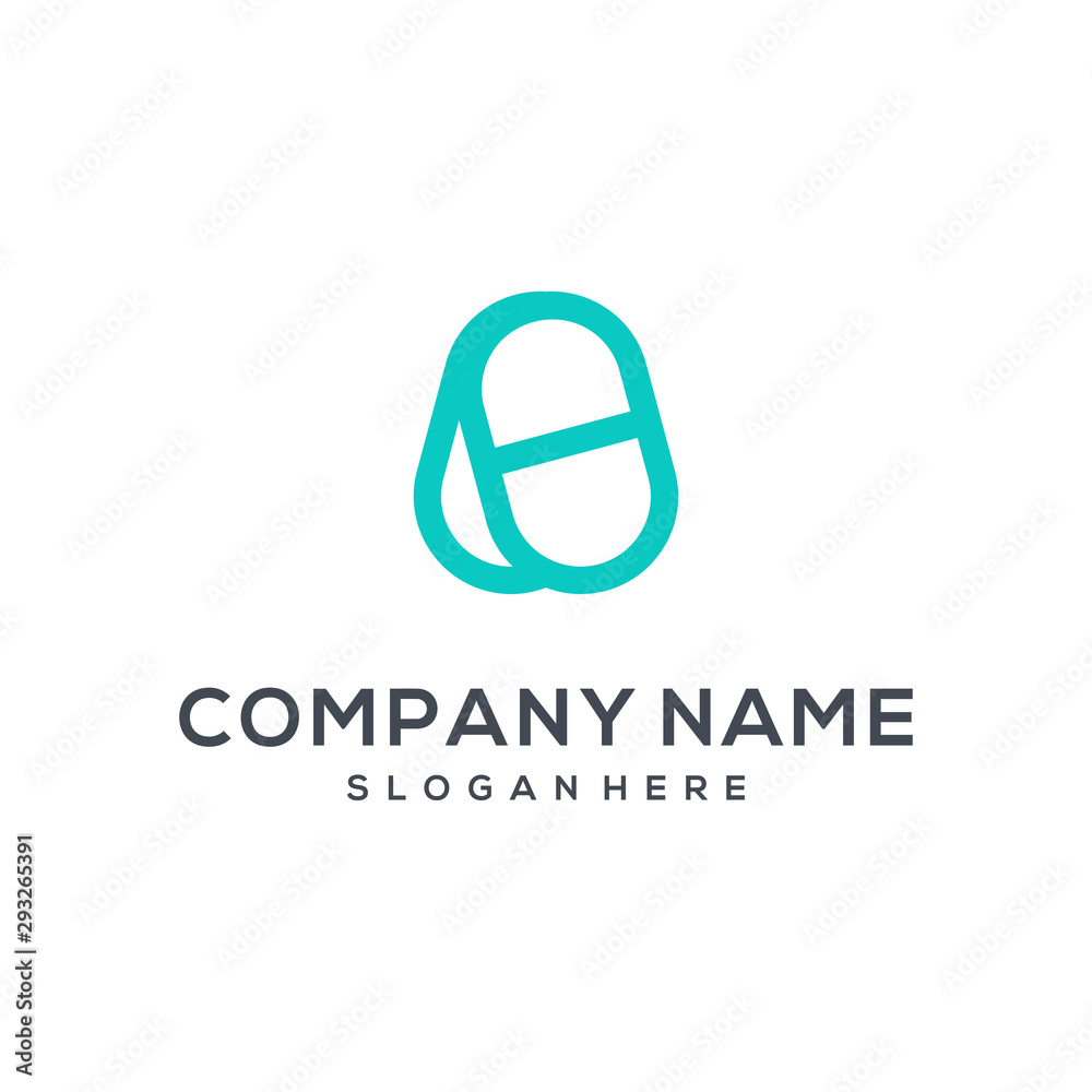 Abstract letter A capsule logo design. Pill initial icon illustration vector Abstract letter A capsule logo design. Pill initial icon illustration vector
