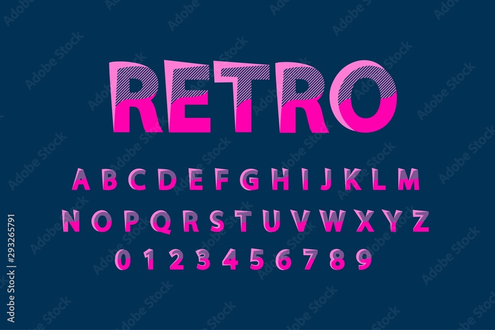 Vector of retro font and numbers design. Vector of retro font and numbers design.