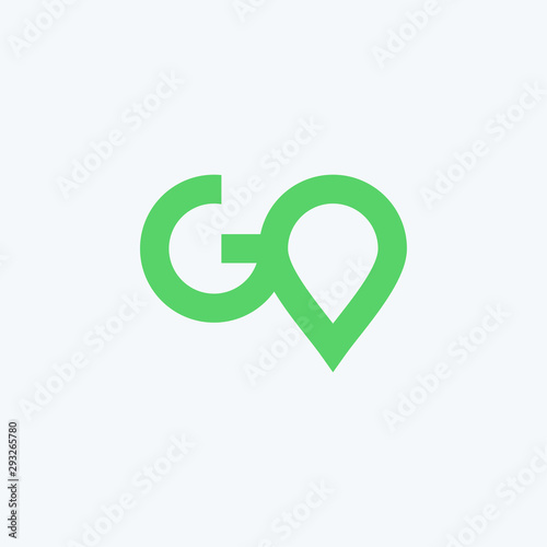 Letter G with pin map logo design - Vector