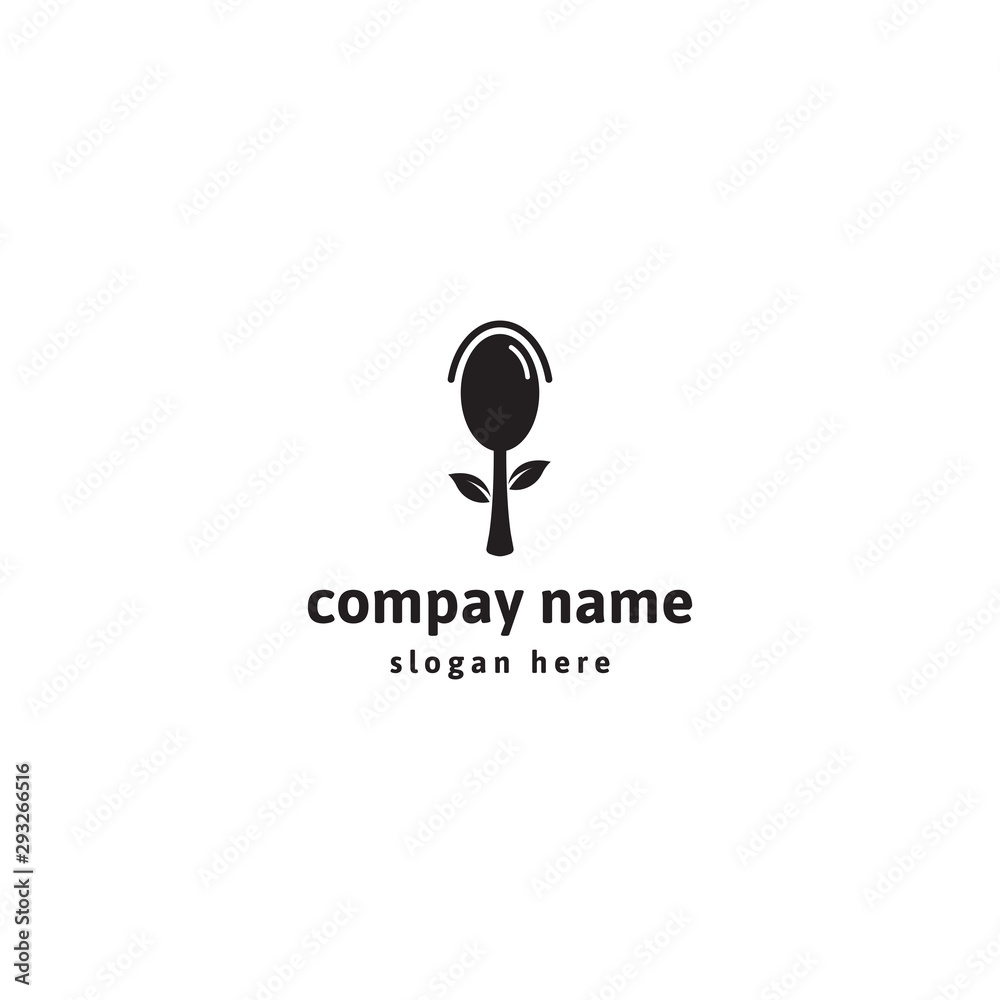 spoon leaf logo design template - vector spoon leaf logo design template - vector