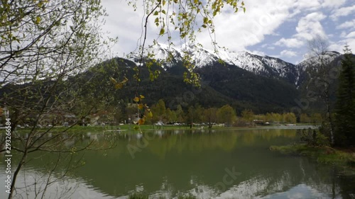 Alpine landscape with mountains in the background in Seefeld photo