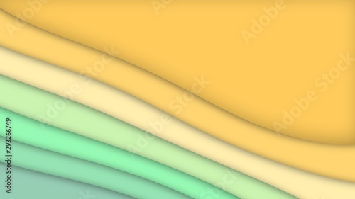 paper cut out pop pastel deep sea and beach color scheme wave curve smooth shape background wallpaper template illustration