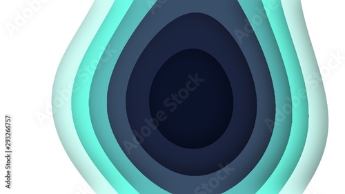 paper cut out pop pastel deep sea and beach color scheme wave curve smooth shape background wallpaper template illustration