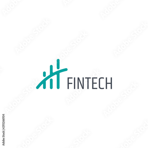 Abstract fintech logo design. Icon illustration vector