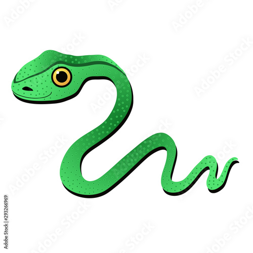 Cute cartoon snake. Vector illustration.