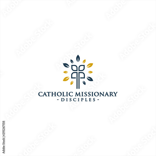 Church Cross Logo Design Vector Illustration Template Idea