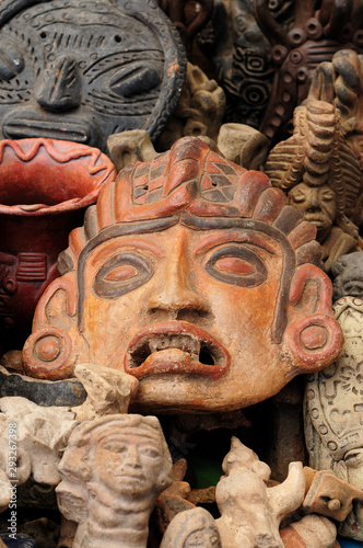 Guatemala, Mayan clay masks