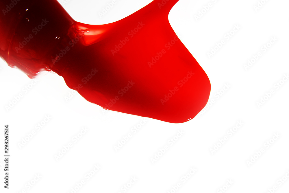 Red sauce on white background Red sauce on white background