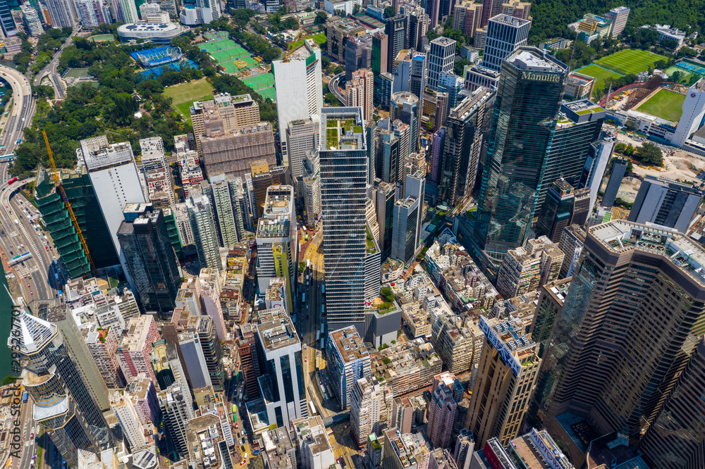 Top view of Hong Kong island side