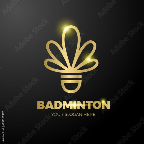 Colorful badminton shuttlecock creative logo symbol