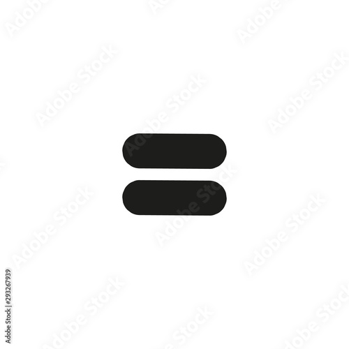 Black Icon of Equal On white Background. Eps10 photo