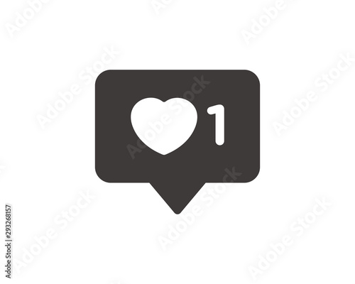 Social media like heart notification icon symbol