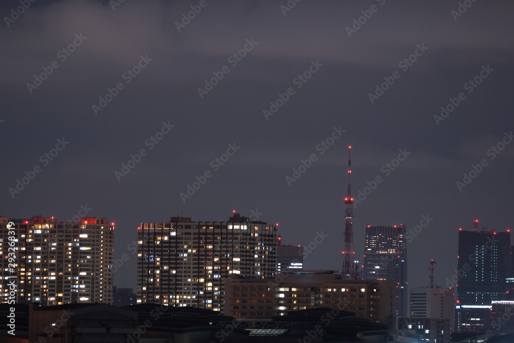 Naklejka premium Tokyo night view