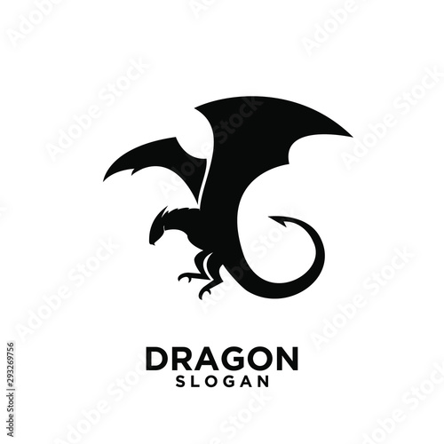 black dragon logo icon design vector illustration