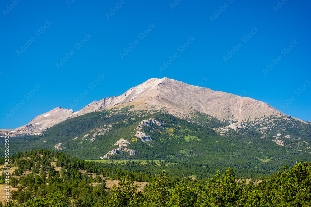 Mount Meeker in the Rocky Mountains of Colorado on a Sunny Day