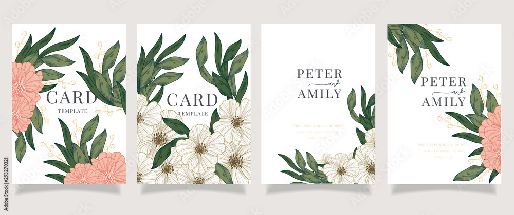 Luxury Floral Wedding invitation cards collection.