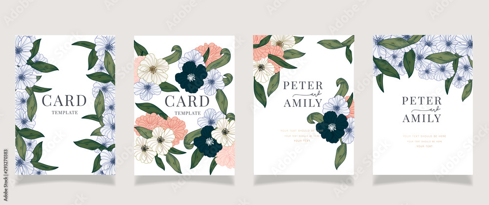 Luxury Floral Wedding invitation cards collection.