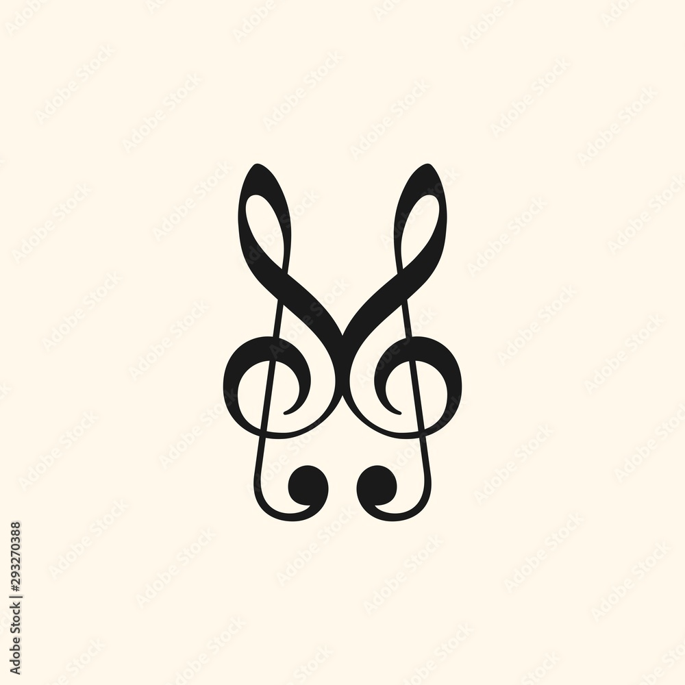 Naklejka premium Note Musical Symbolic Creative Icon Logo Design Design Template Element Vector