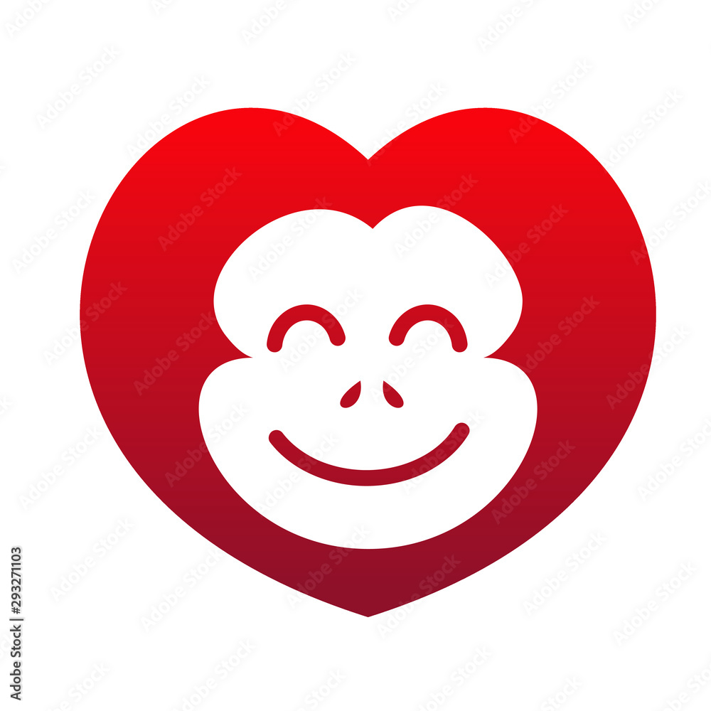 love monkey logo icon design vector love monkey logo icon design vector