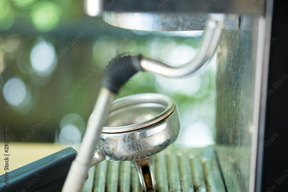 Obraz premium Coffee machine holder detail