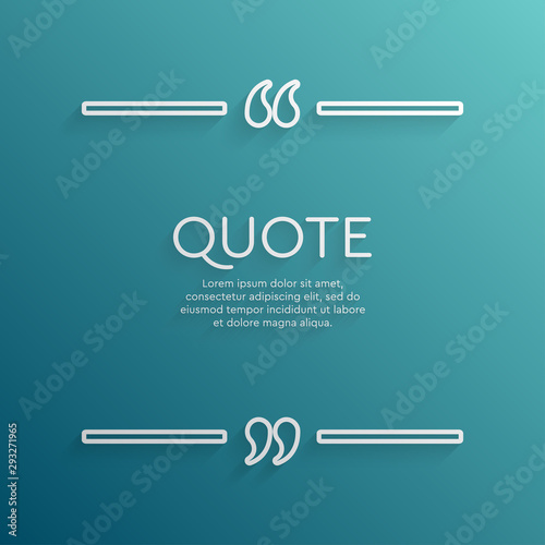 Vector template creative quote with bracket lines