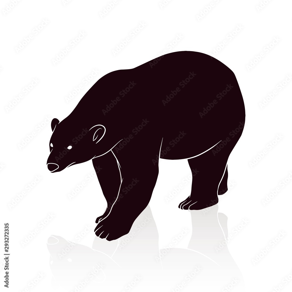 Obraz premium bear silhouette vector isolated on white backround