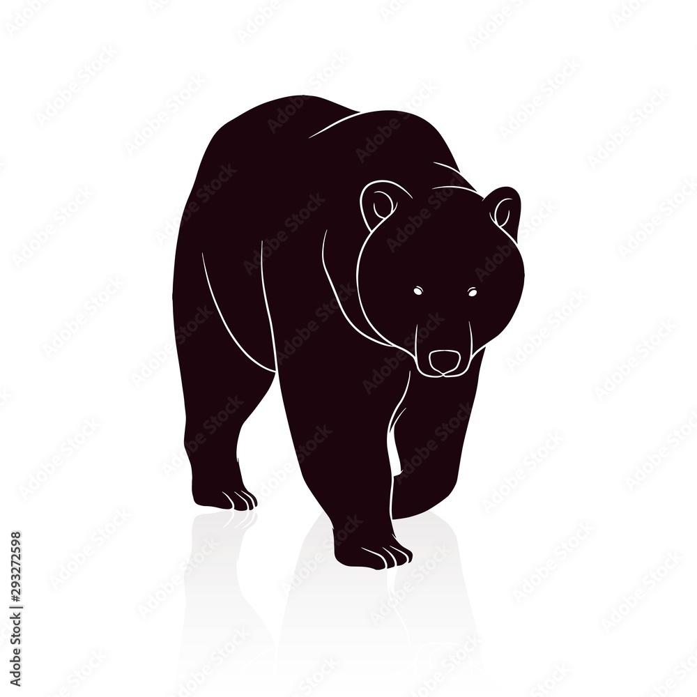 bear silhouette vector isolated on white backround bear silhouette vector isolated on white backround