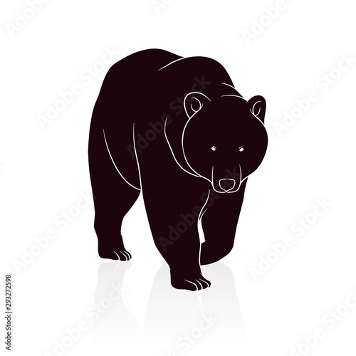 bear silhouette vector isolated on white backround