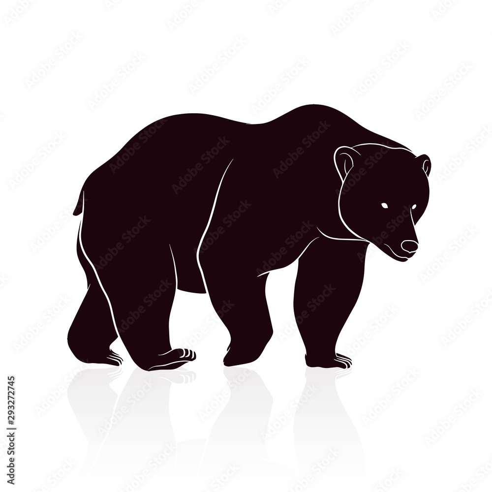 bear silhouette vector isolated on white backround bear silhouette vector isolated on white backround