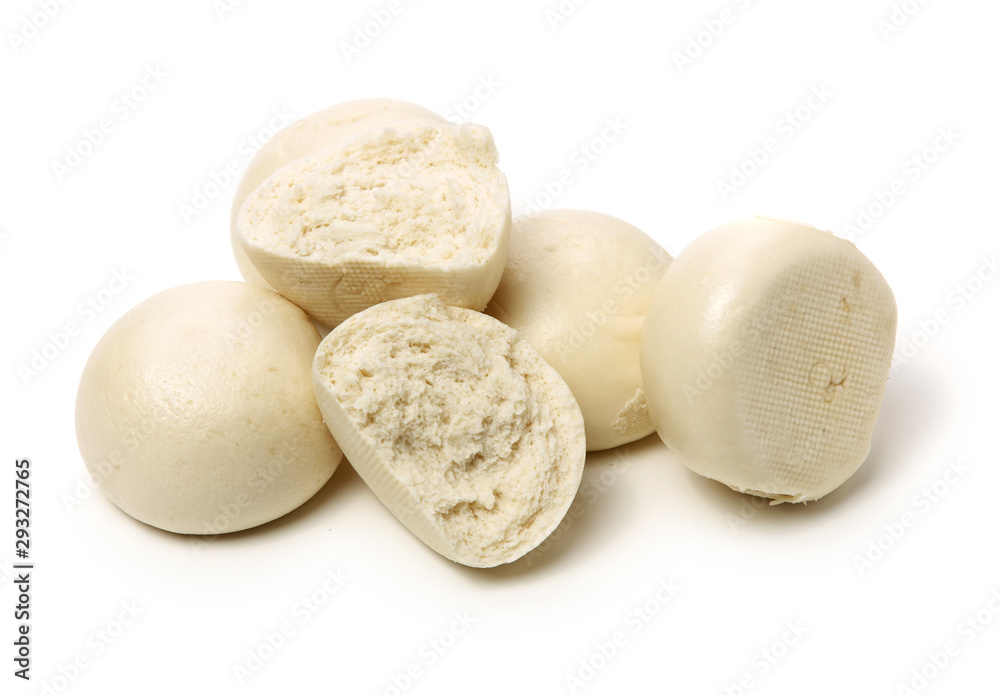 Chinese steamed roll. Close up on white background