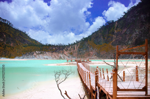 Obraz na plátně lake in mountain - Kawah Putih, Ciwidey, Bandung, West Java, Indonesia